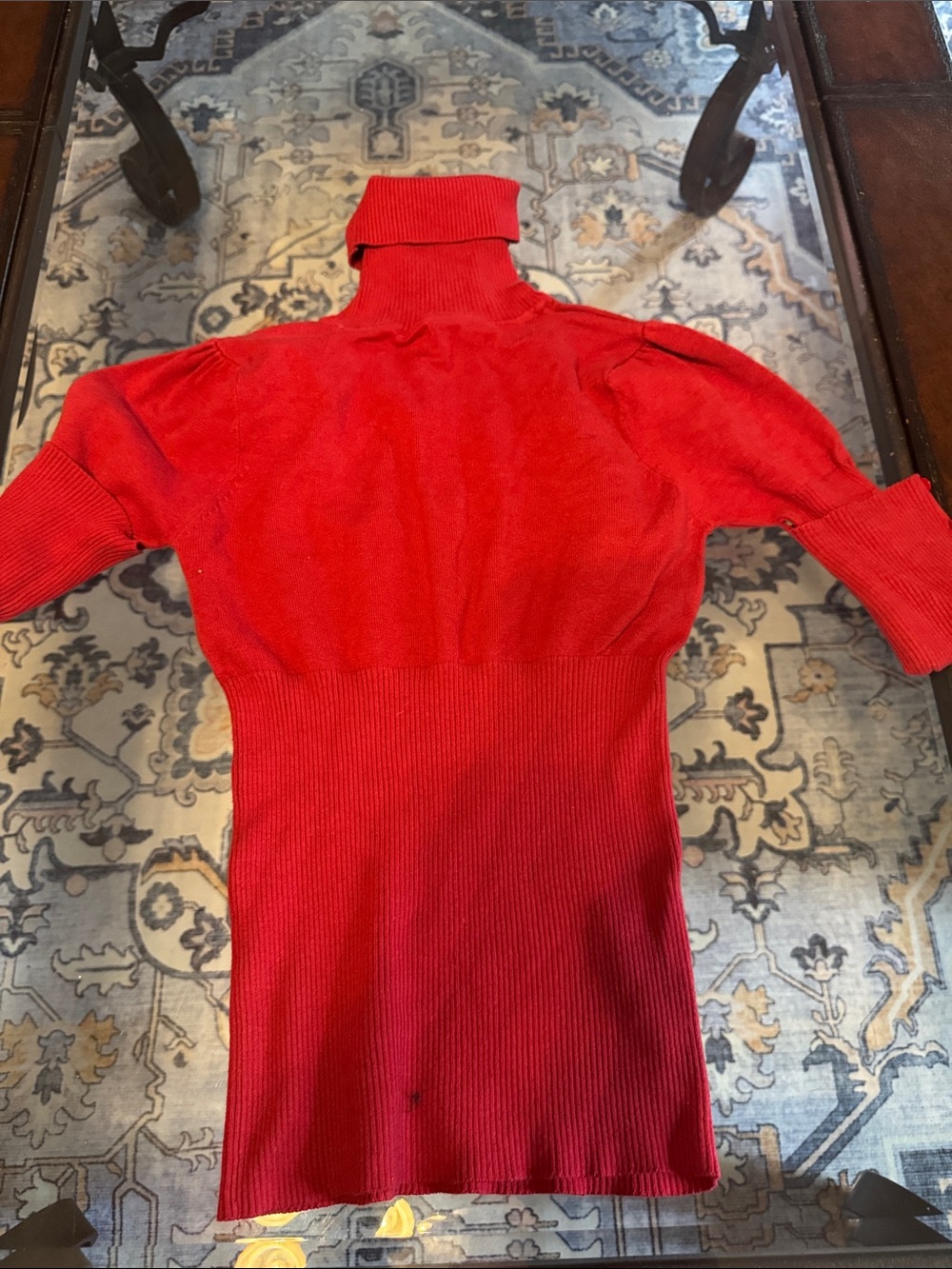 Max Rave Red Ribbed Turtleneck Sweater - Picture 4 of 5